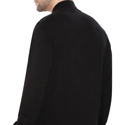 Men's Color Block Quarter Zip Long Sleeve Sweater