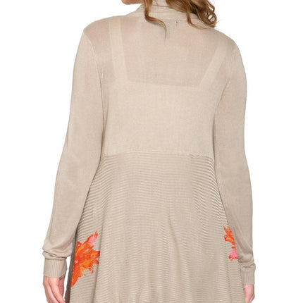 Women's Floral Embellished Open Long Cardigan