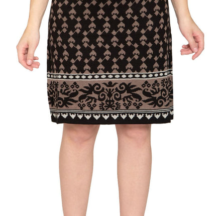 Women's Jacquard Knee Length Sweater Skirt