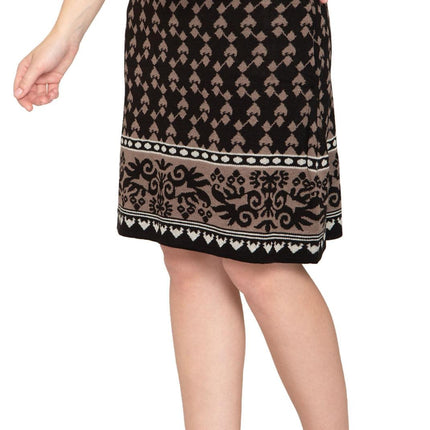 Women's Jacquard Knee Length Sweater Skirt