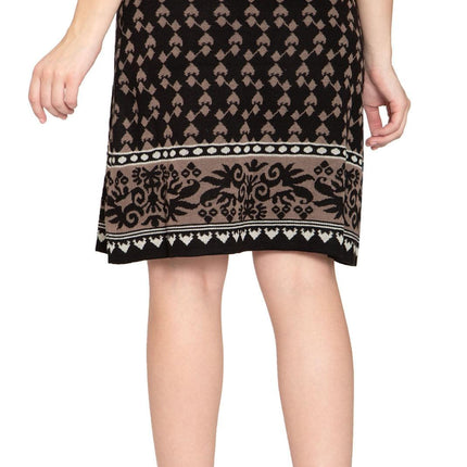 Women's Jacquard Knee Length Sweater Skirt