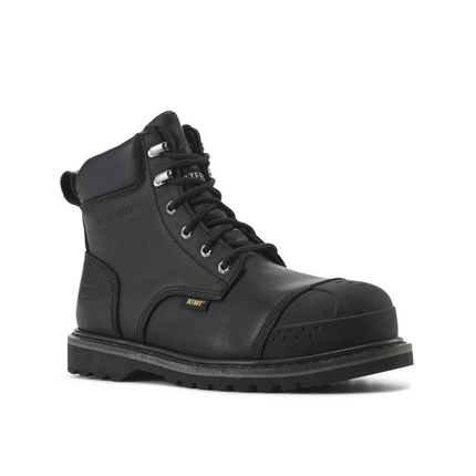 Kiwi Premium Black Action Leather 6" Steel Toe Waterproof Cap-Toe Work Boots [69700]