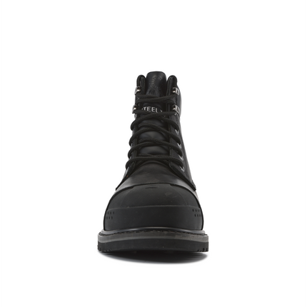 Kiwi Premium Black Action Leather 6" Steel Toe Waterproof Cap-Toe Work Boots [69700]