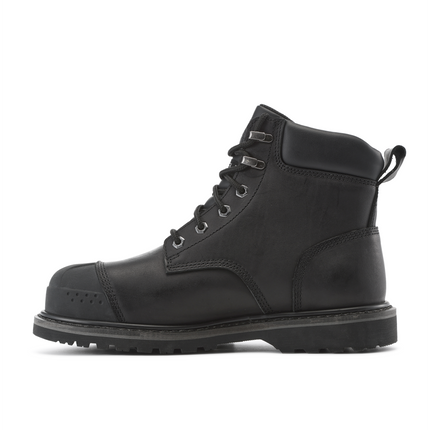 Kiwi Premium Black Action Leather 6" Steel Toe Waterproof Cap-Toe Work Boots [69700]