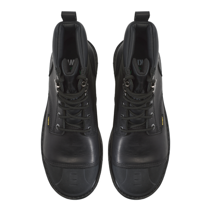 Kiwi Premium Black Action Leather 6" Steel Toe Waterproof Cap-Toe Work Boots [69700]
