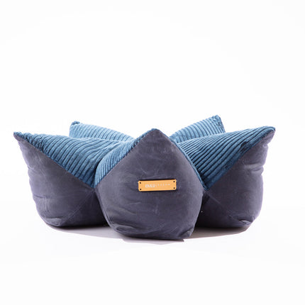 OULU X PEHOM - CUDDLE PET PILLOW BED- Navy Blue / Olive Green / Canyon Brown