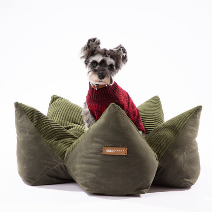 OULU X PEHOM - CUDDLE PET PILLOW BED- Navy Blue / Olive Green / Canyon Brown
