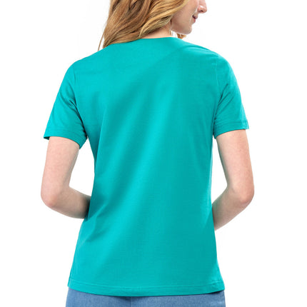 Women's Short Sleeve Cotton Knit T-shirt in Pintuck Style