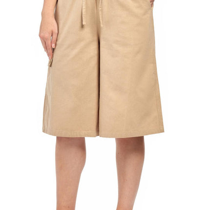 Women's 100% Calcutta Cotton Split Skirt Culottes with Cargo Pockets