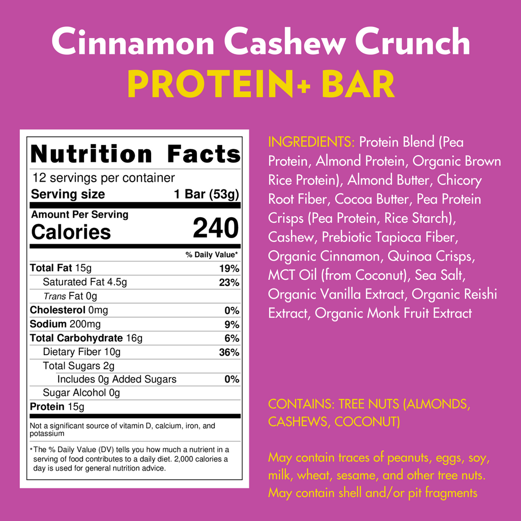High Protein Cinnamon Cashew Crunch PROTEIN+ Bar (12 Count)