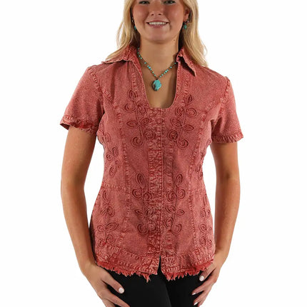Scully Cantina Short Sleeve Blouse (PSL-273) - Women's Shirt