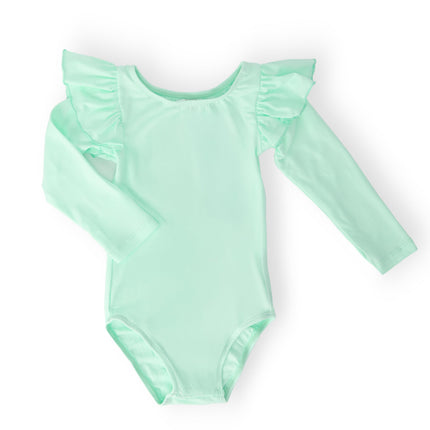 Pastel Green L/S Flutter Sleeve Leotard
