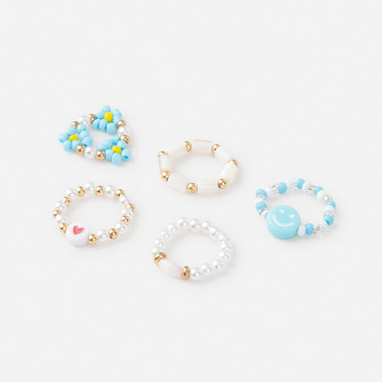 Peace Beaded Ring Set