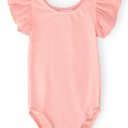 Peach S/S Flutter Sleeve Leotard