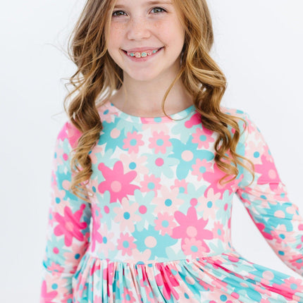 Petal Perfection 3/4 Sleeve Pocket Twirl Dress