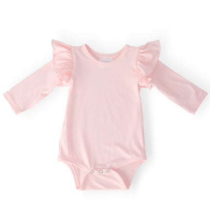 Petal Pink L/S Flutter Bodysuit