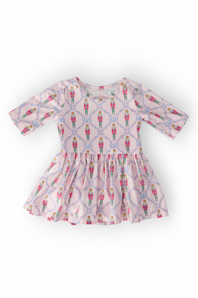 Pink Nutcracker 3/4 Sleeve Twirl Bodysuit