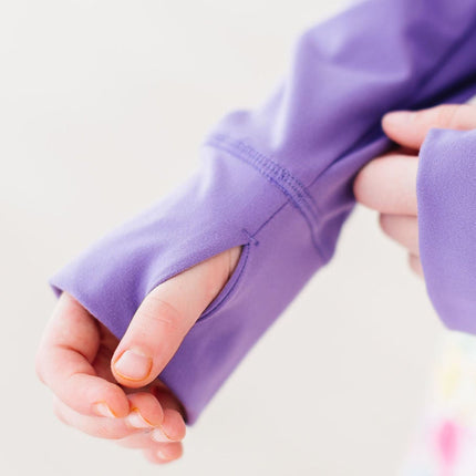 Playful Purple Full-Zip Ruffle Active Jacket