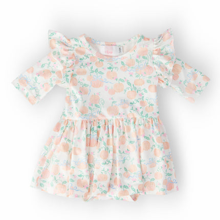 Pretty Pumpkins Twirl Flutter Bodysuit