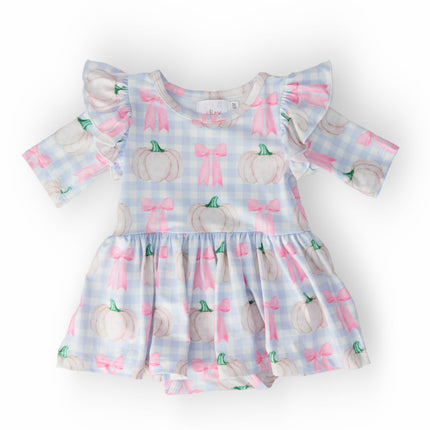 SALE Pumpkin Picnic Twirl Flutter Bodysuit