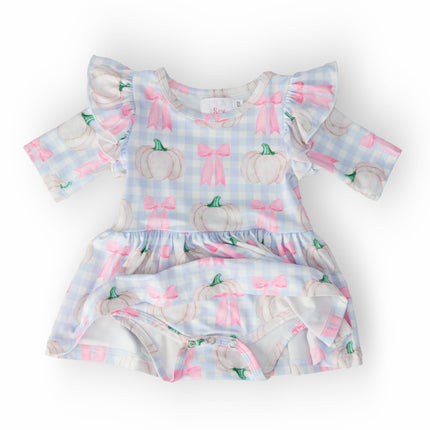 SALE Pumpkin Picnic Twirl Flutter Bodysuit