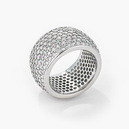 Andrea 3ct CZ White Gold Rhodium Wide Pave Band
