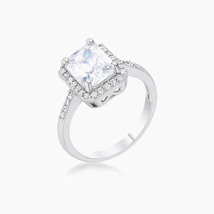 Ariana 2.95ct CZ Rhodium Classic Ring