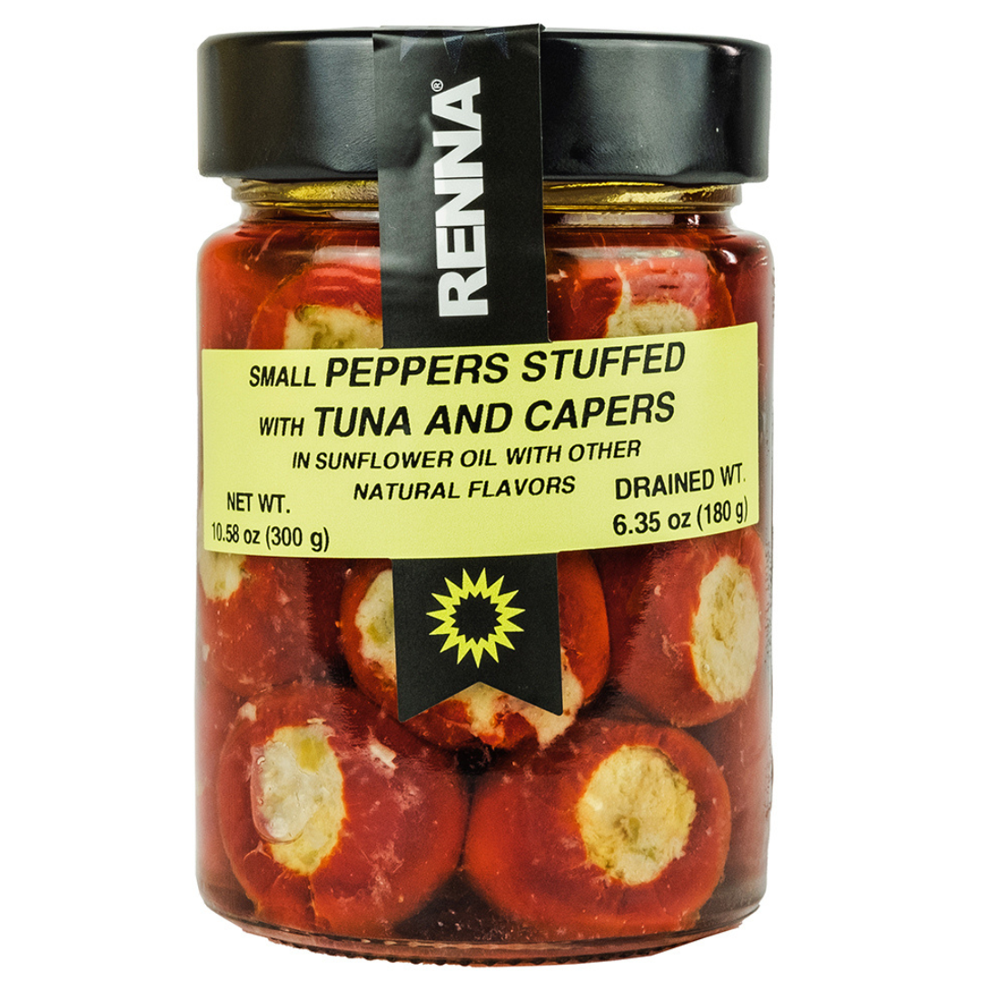 SALE! Renna, Small Peppers Stuffed with Tuna And Capers in preserved in oil, 10.58oz