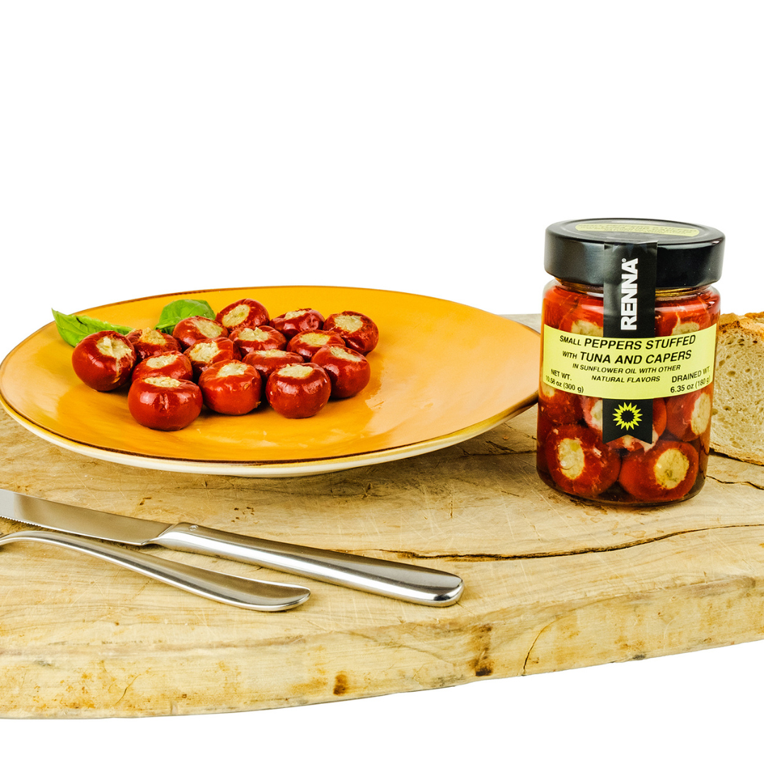 SALE! Renna, Small Peppers Stuffed with Tuna And Capers in preserved in oil, 10.58oz