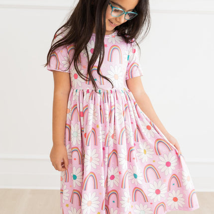 Rainbow Daisies S/S Twirl Dress