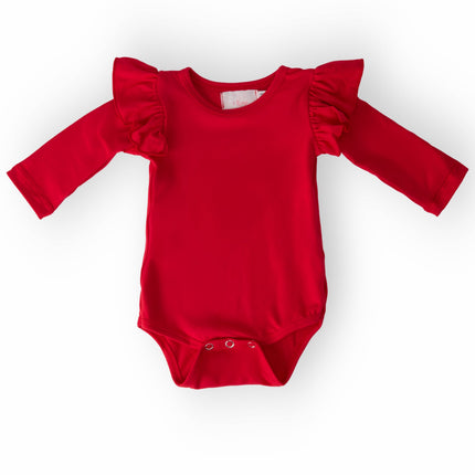 Red L/S Flutter Bodysuit