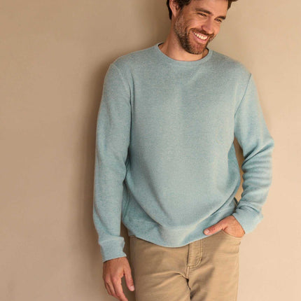 Butch Cashmist Crewneck - Aqua Heather