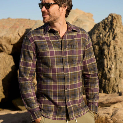 Brian Flannel Plaid Shirt - Grape Combo
