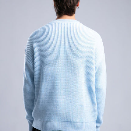 Ribbed Knit Crewneck Sweater – Oversize Unisex Pullover