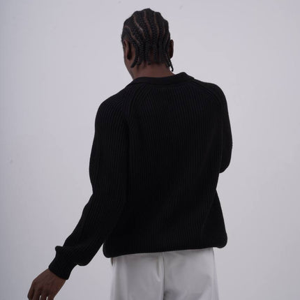 Ribbed Knit Half-Zip Sweater