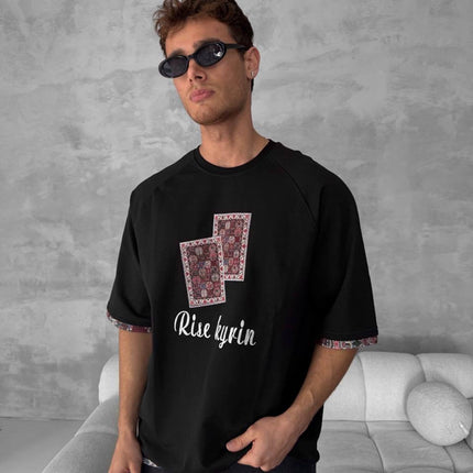 Rise kyrin Graphic Tee - Ethnic Carpet Print Shirt