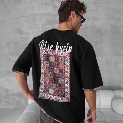 Rise kyrin Graphic Tee - Ethnic Carpet Print Shirt