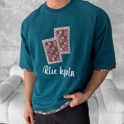 Rise kyrin Graphic Tee - Ethnic Carpet Print Shirt