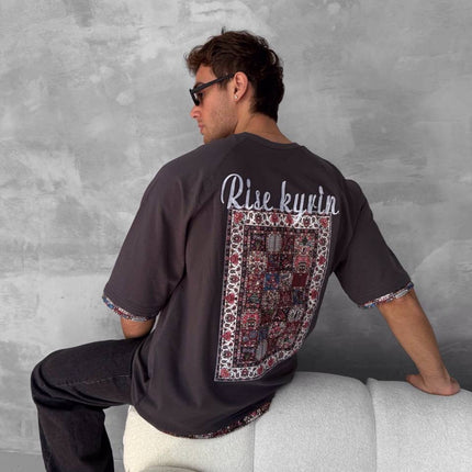 Rise kyrin Graphic Tee - Ethnic Carpet Print Shirt