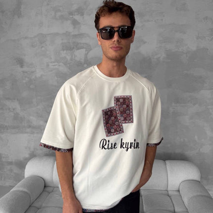 Rise kyrin Graphic Tee - Ethnic Carpet Print Shirt