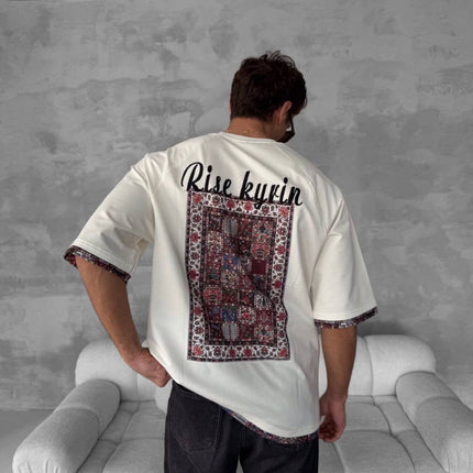 Rise kyrin Graphic Tee - Ethnic Carpet Print Shirt