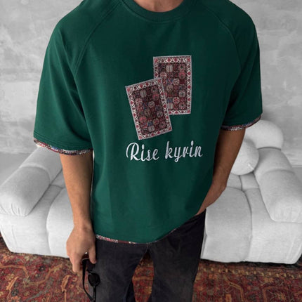 Rise kyrin Graphic Tee - Ethnic Carpet Print Shirt