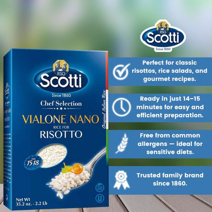Riso Scotti, Vialone Rice “Nano Rice” 2.2 lb (1 kg)