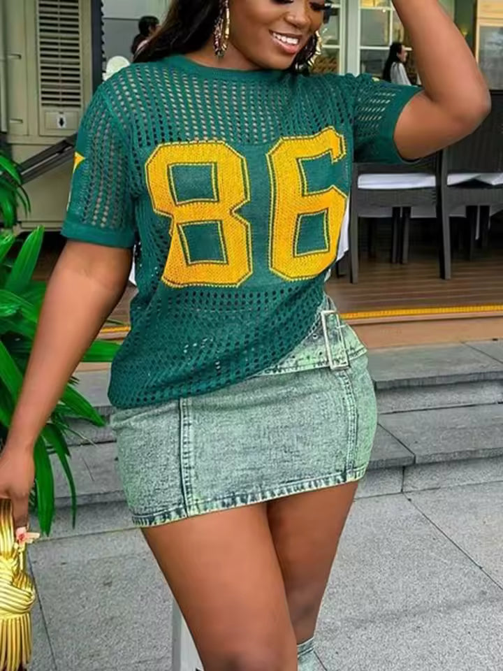 Knitted Football Jersey Top