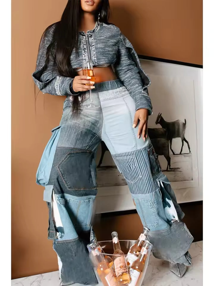 Deconstructed Denim Cargos