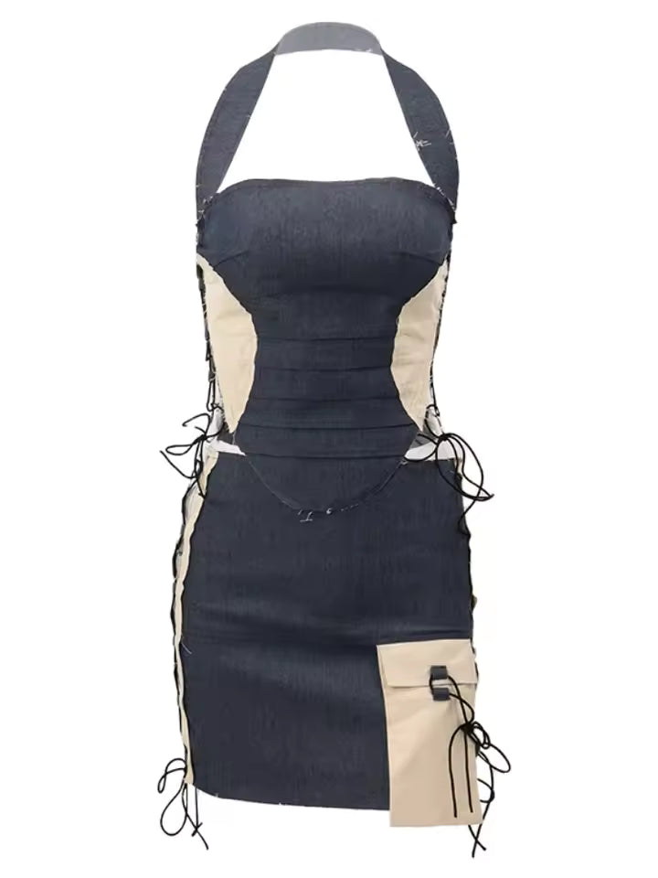 Patchwork Lace-Up Set