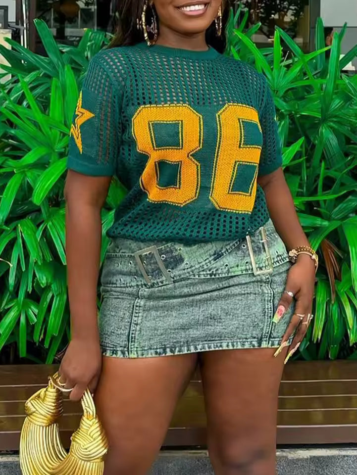 Knitted Football Jersey Top