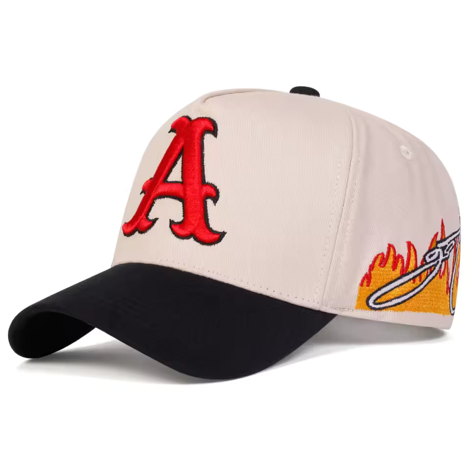 "A" Flame Print Adjustable Hat