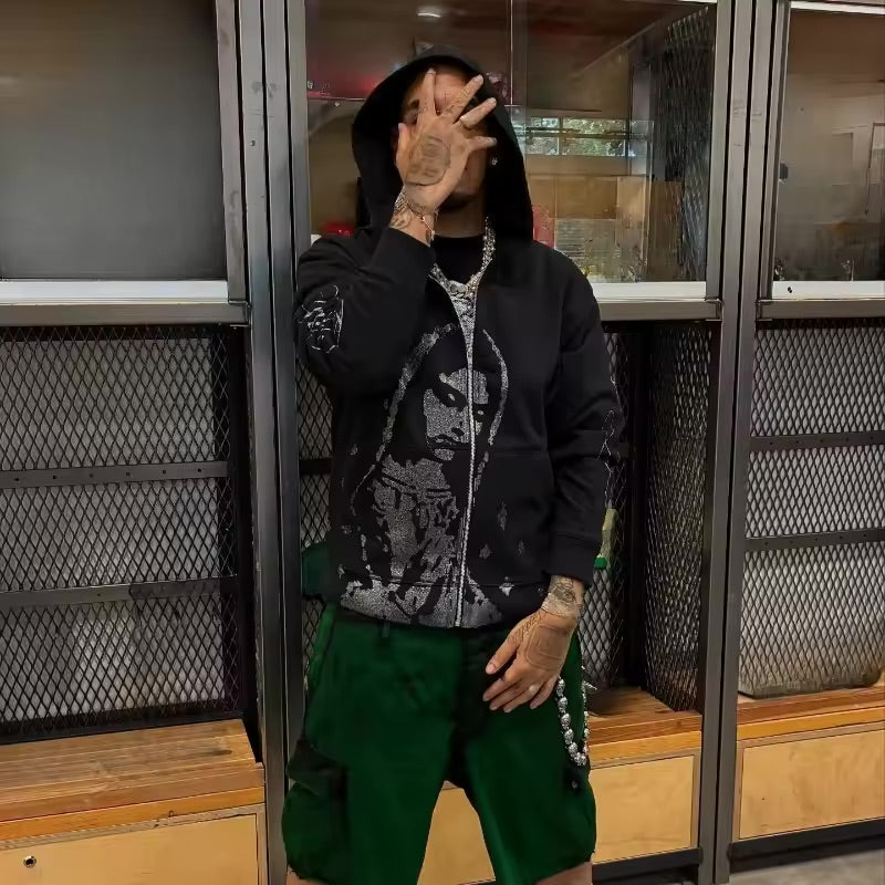 Heaven Sent Rhinestone Zip-Up