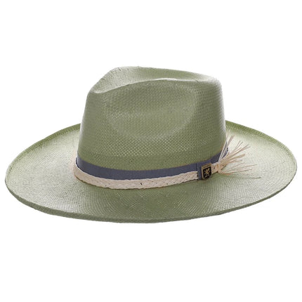 Stacy Adams NY - Handwoven Toyo Straw Wide Brim Fedora Hat